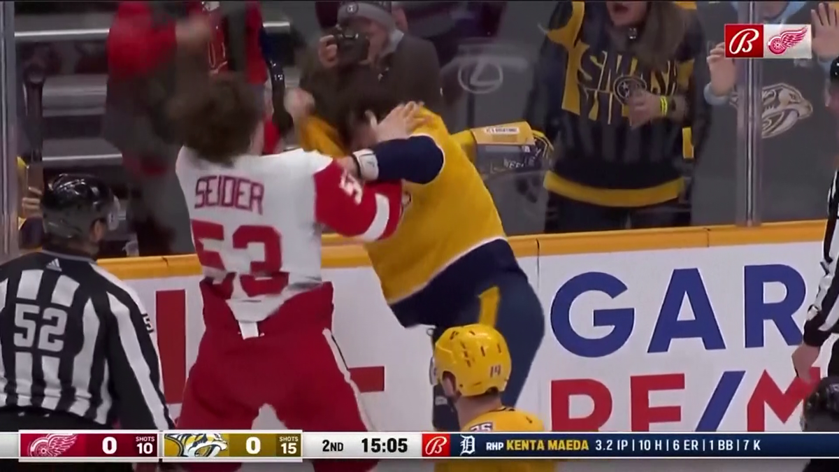 S-au împărțit pumni mai ceva ca într-un ring de box! Imagini incredibile la un meci de hochei