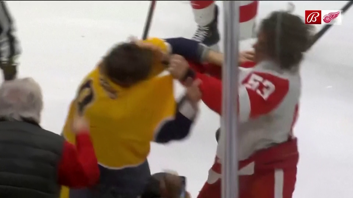 S-au împărțit pumni mai ceva ca într-un ring de box! Imagini incredibile la un meci de hochei