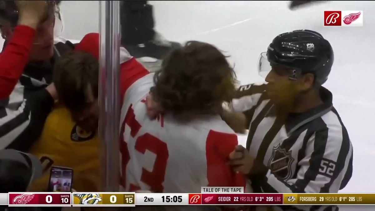 S-au împărțit pumni mai ceva ca într-un ring de box! Imagini incredibile la un meci de hochei