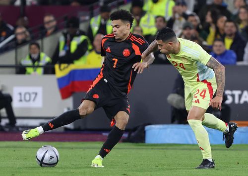 Luis Diaz, în ultimul meci al Columbiei, 1-0 în amicalul contra Spaniei Foto: Imago