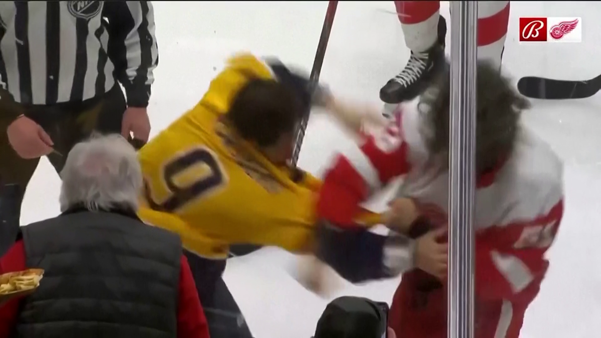 S-au împărțit pumni mai ceva ca într-un ring de box! Imagini incredibile la un meci de hochei