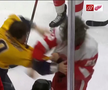 Filip Forsberg (Nashville Predators) și Moritz Seider (Detroit Red Wings) FOTO: captură video