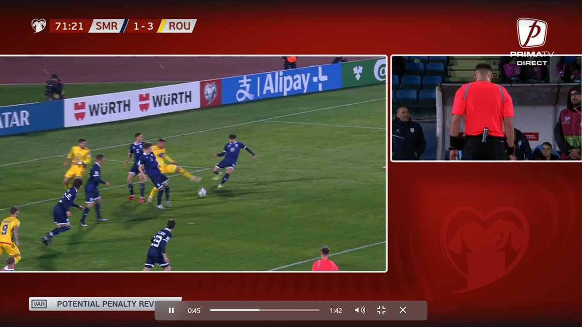 Decizie controversată în San Marino - România » La fel ca în meciul cu Bosnia: de ce nu s-a acordat penalty la un henț clar