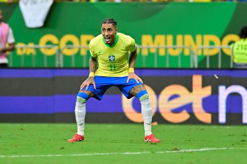 Raphinha (28 de ani) are 11 goluri marcate în 32 de selecții la naționala Braziliei / Foto: Imago
