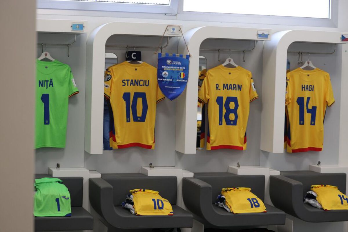 Imagini din vestiarul României la meciul cu San Marino / foto: Facebook FRF