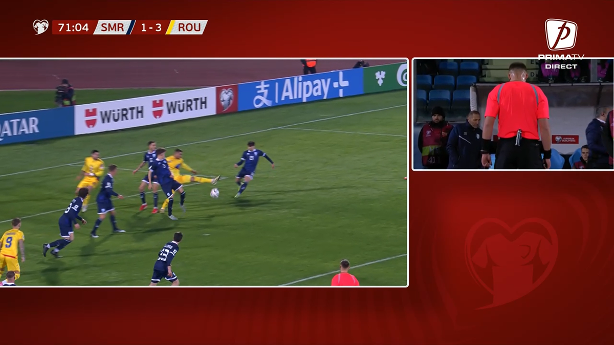 Decizie controversată în San Marino - România » La fel ca în meciul cu Bosnia: de ce nu s-a acordat penalty la un henț clar