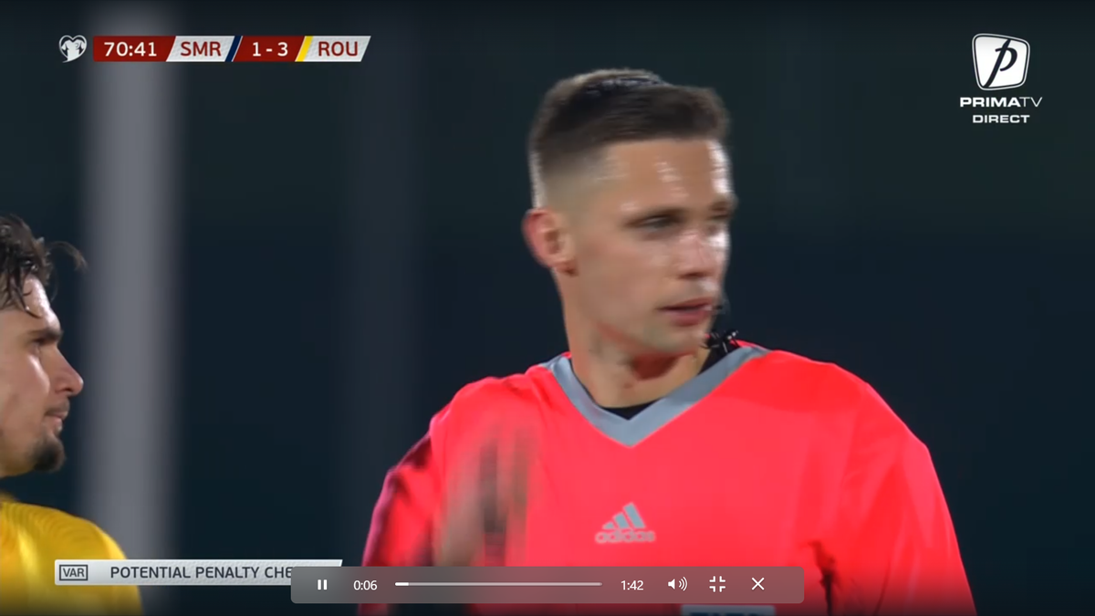 Decizie controversată în San Marino - România » La fel ca în meciul cu Bosnia: de ce nu s-a acordat penalty la un henț clar