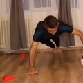 Ciprian Stoica în timpul unui exercițiu cu mingea