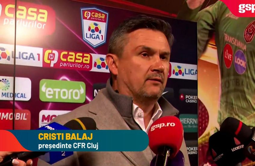 Cristi Balaj (50 de ani), președintele clubului „feroviar”, a remarcat cuplul de fundași centrali adverși, pe Igor Armaș (34 de ani) și Gabriel Tamaș (38 de ani).