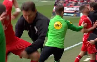 Momente incredibile în prima ligă olandeză » Un antrenor a placat un jucător advers scăpat pe contraatac!