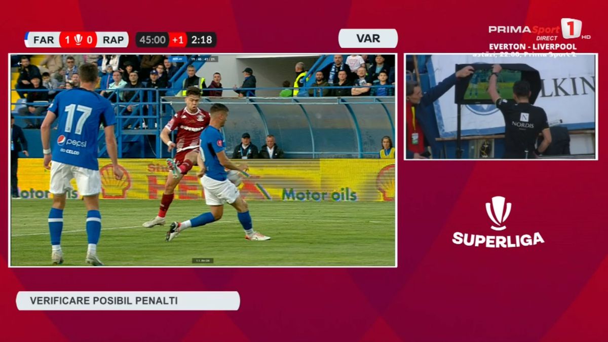 Fază discutabilă de arbitraj în Farul - Rapid » Giuleștenii au egalat după un penalty contestat de constănțeni