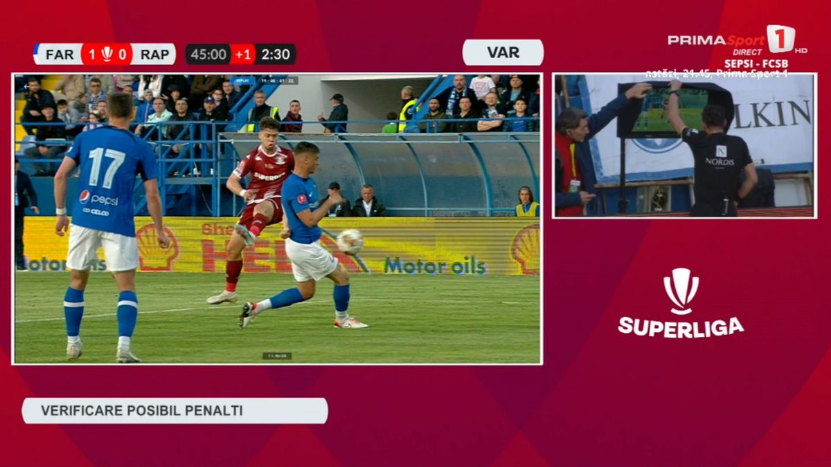 Fază discutabilă de arbitraj în Farul - Rapid » Giuleștenii au egalat după un penalty contestat de constănțeni