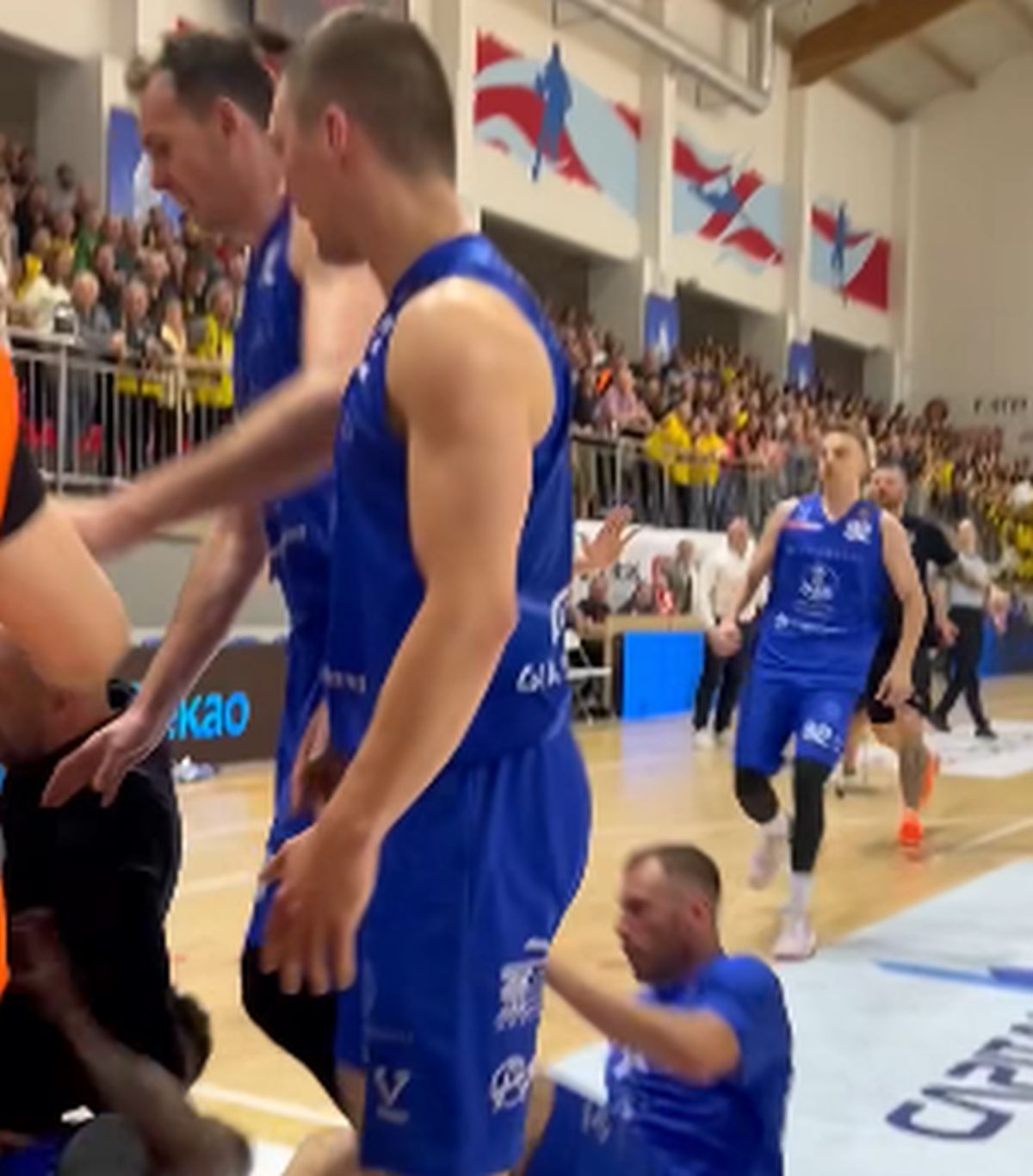 Bătaie în toată regula pe parchet! Baschetbalistul i-a aruncat pumni spectatorului