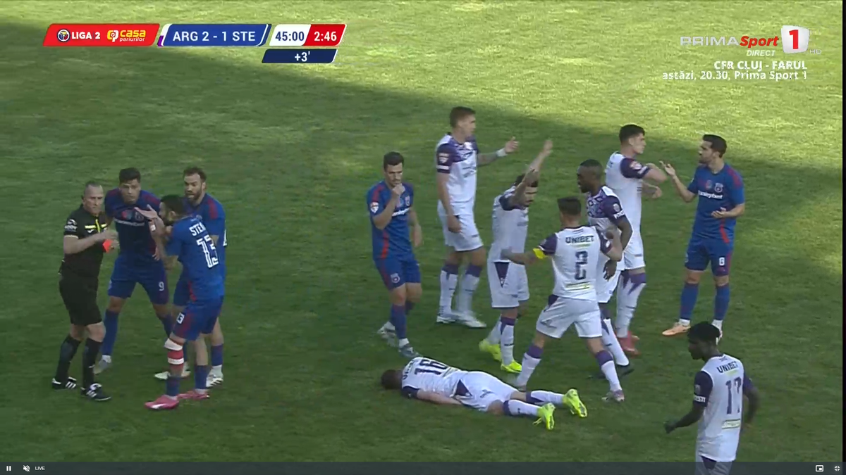 Daniel Oprița a plecat la vestiare în Argeș - Steaua