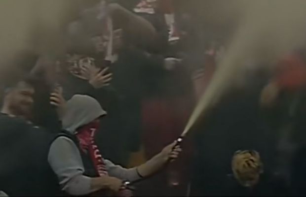 Imagini incredibile în Dinamo - Craiova: ultrașii au pornit extinctoarele în peluză