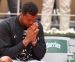 Jo-Wilfried Tsonga și-a luat rămas bun de la tenis în lacrimi, pe centralul de la Roland Garros  / Sursă foto: Guliver/Getty Images