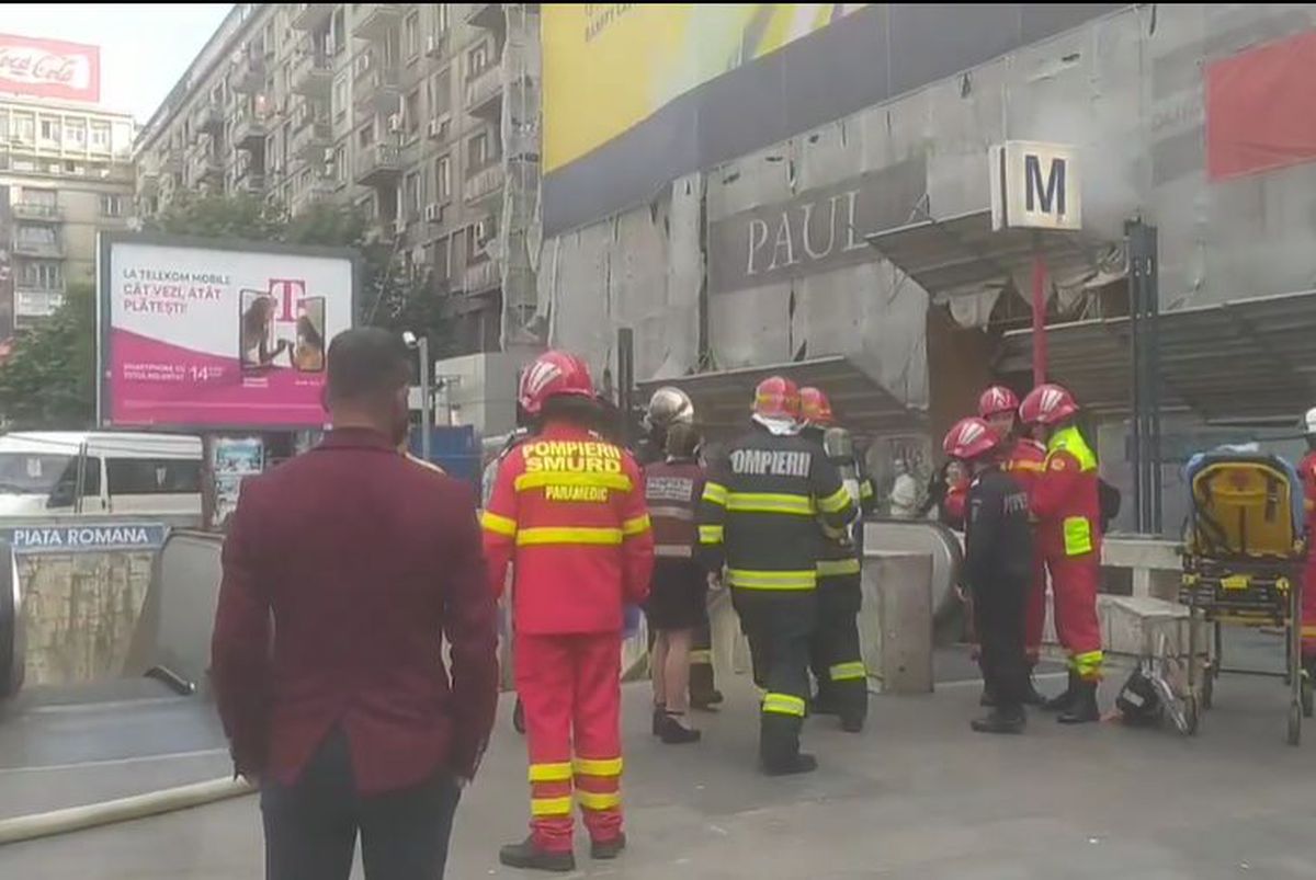 Alertă de incendiu la metroul de la Piața Romană » 3 stații evacuate. 25 de persoane au avut nevoie de îngrijiri medicale. Circulația trenurilor reluată pe un singur fir