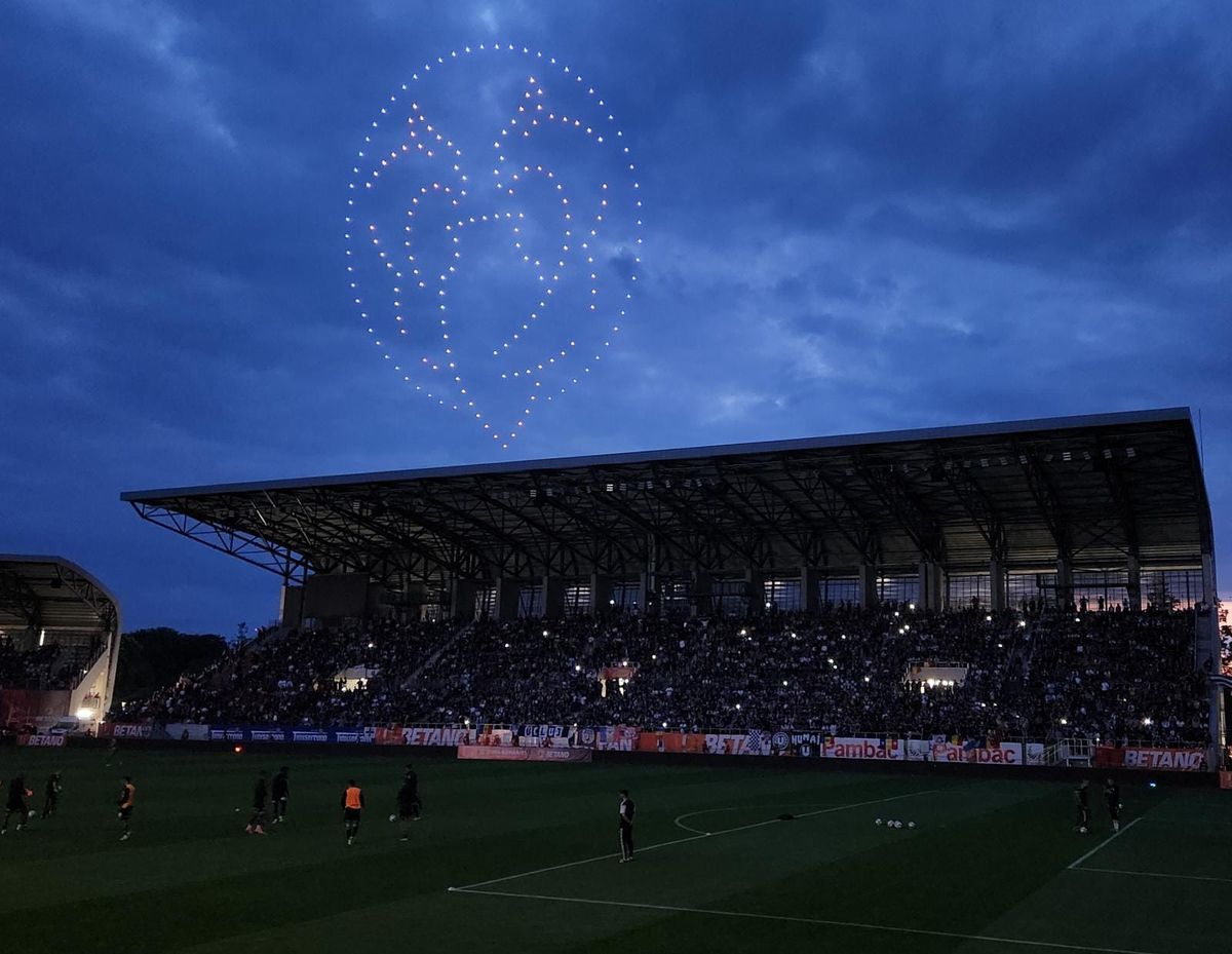 Spectacol de lumini în pauza finalei Cupei României