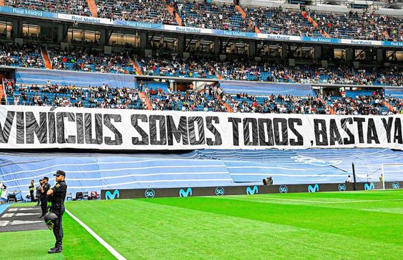 Real Madrid, 100% lângă Vinicius » Brazilianul, ovaționat pe „Bernabeu”, după ce a fost abuzat rasial la Valencia + Scenografie impresionantă a fanilor