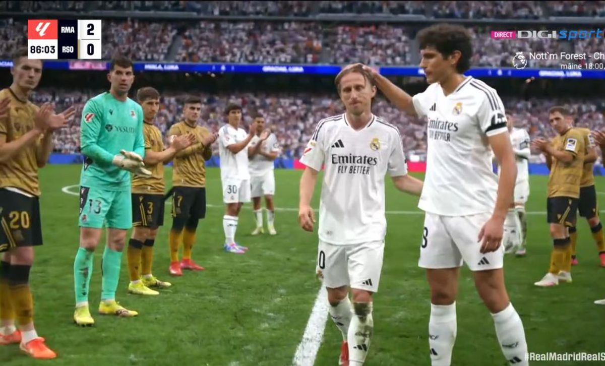 Copleșitor! S-au oprit în timpul meciului și au format garda de onoare pentru Luka Modric. Croatul, în lacrimi la ultimul lui meci pe „Bernabeu”
