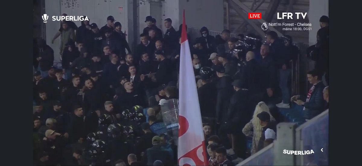 Conflict în peluza lui Dinamo la meciul cu Universitatea Craiova