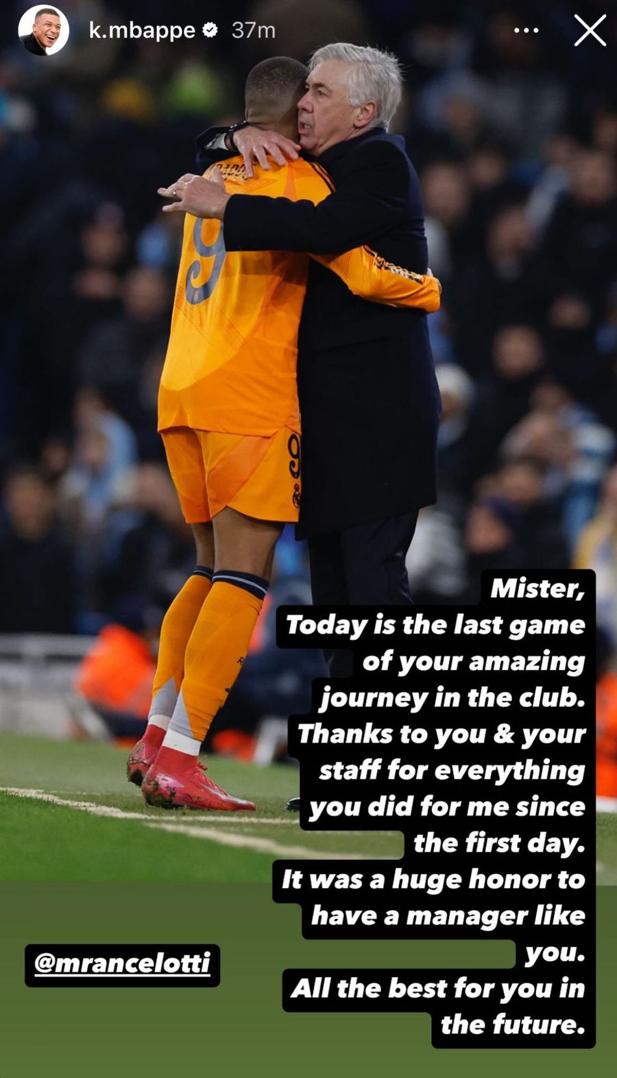 Kylian Mbappe, mesaj pentru Carlo Ancelotti înainte de despărțire: „Mister...”