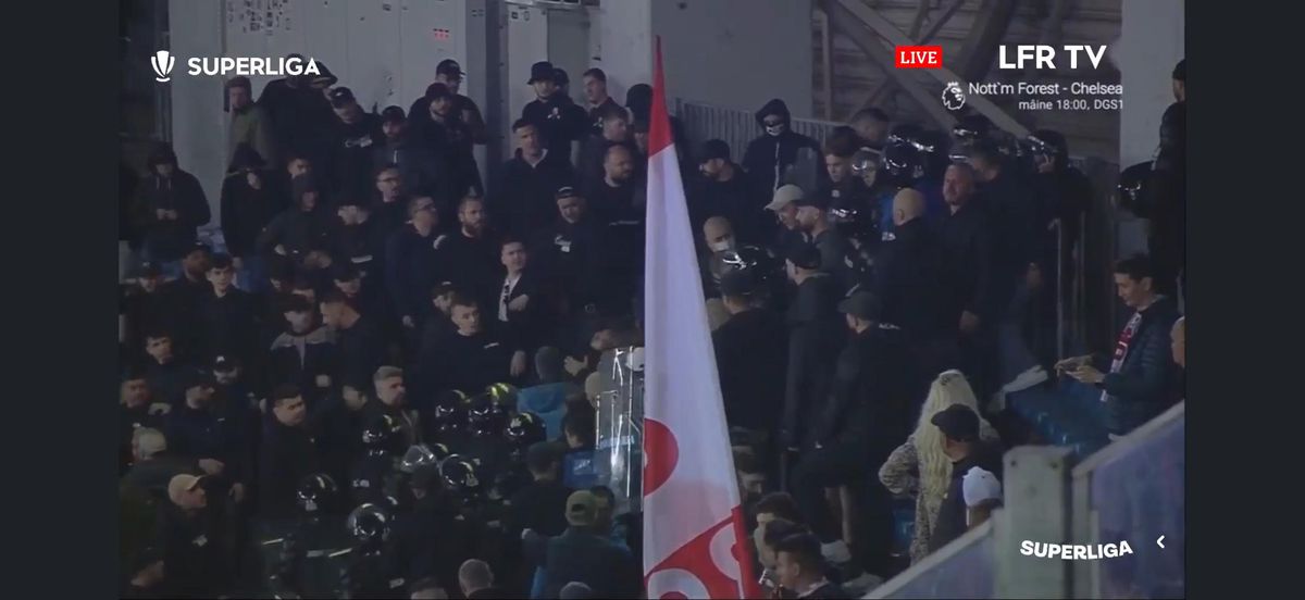 Conflict în peluza lui Dinamo la meciul cu Universitatea Craiova