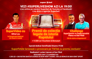 Vezi ediția de colecție superlive show, azi la 19:00! Premii neprețuite și superpovești cu rapid dar și cu eternul derby!