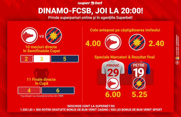 Dinamo-FCSB! Semifininala în care istoria e mereu luată prin surprindere! Pe cine pariezi?