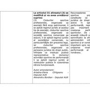 AUR amendments to the bill initiated by PSD deputies