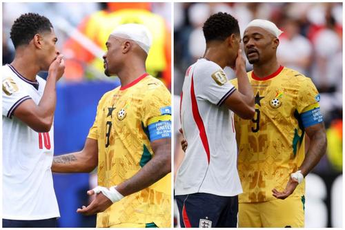 Jude Bellingham a scăpat de eliminare, după ce și-a acoperit gura în meciul cu Ghana // foto: X