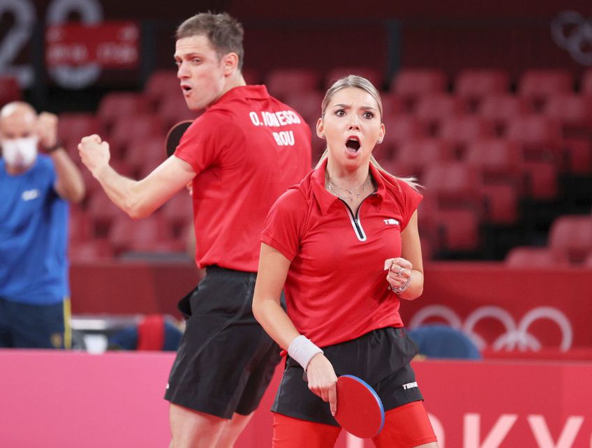 Perechea Bernadette Szocs și Ovidiu Ionescu s-a calificat în sferturi la tenis de masă, foto: Guliver/gettyimages