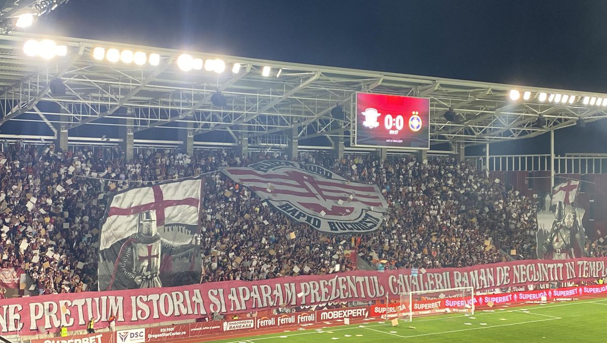 Rapid - FCSB 2-0. Ăsta e Rapidul din Giulești! Alb-vișiniii își înving rivala la primul derby jucat pe noul stadion