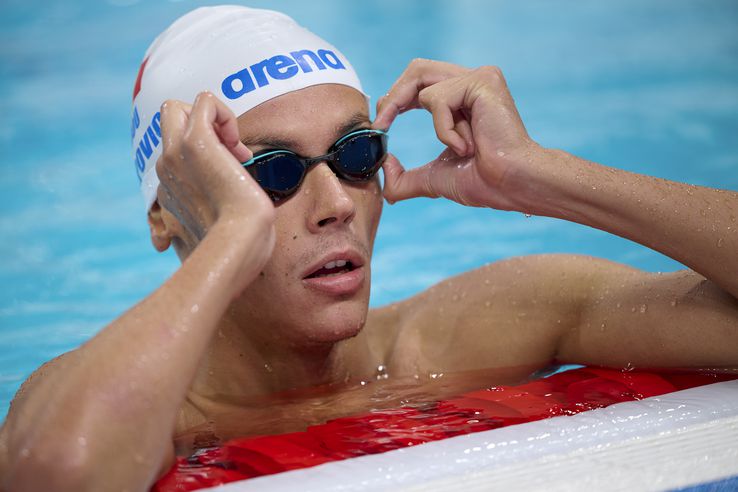 David Popovici la antrenamente în La Defense Arena FOTO Raed Krishan