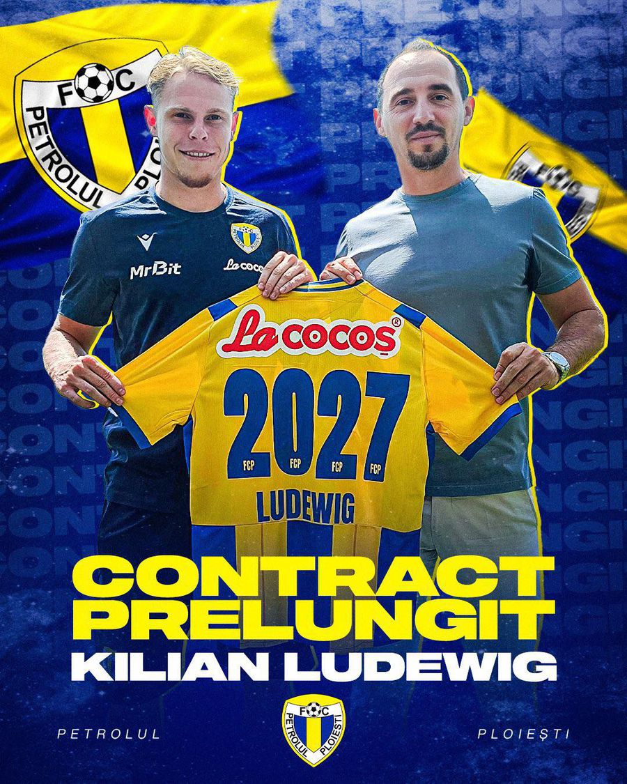 Kilian Ludewig a prelungit cu Petrolul până în 2027 / Foto: Facebook @FC Petrolul Ploiești Doi fotbaliști au prelungit înțelegerile cu Petrolul