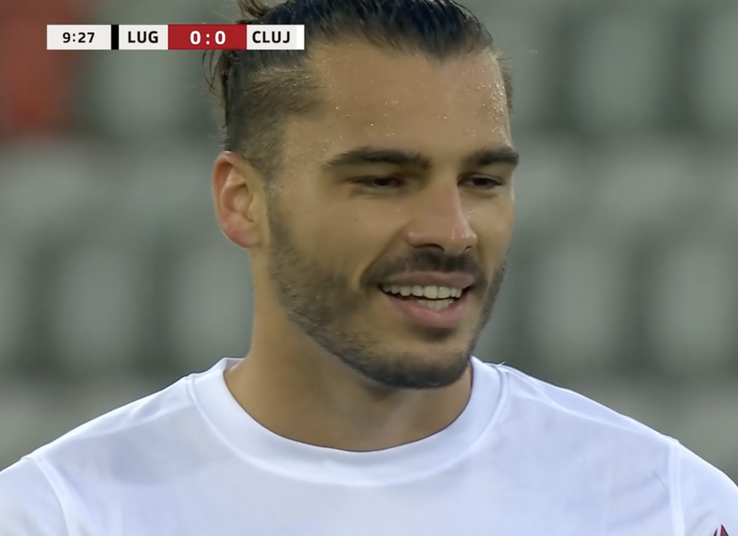 Karlo Muhar a ratat un penalty în Lugano – CFR Cluj // FOTO: Captură PrimaSport
