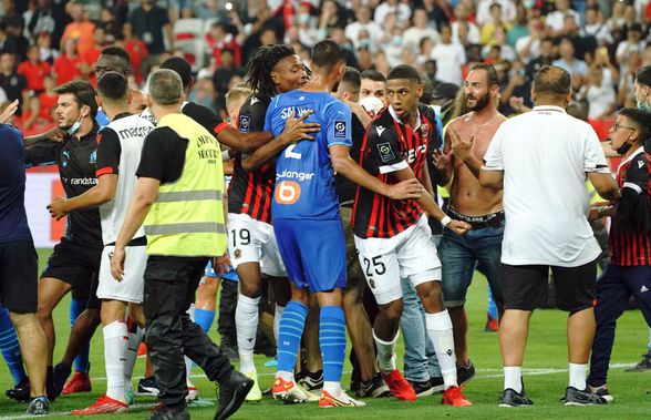 Primele măsuri după incidentele grave de la meciul Nice - Marseille » Un arestat și o peluză închisă
