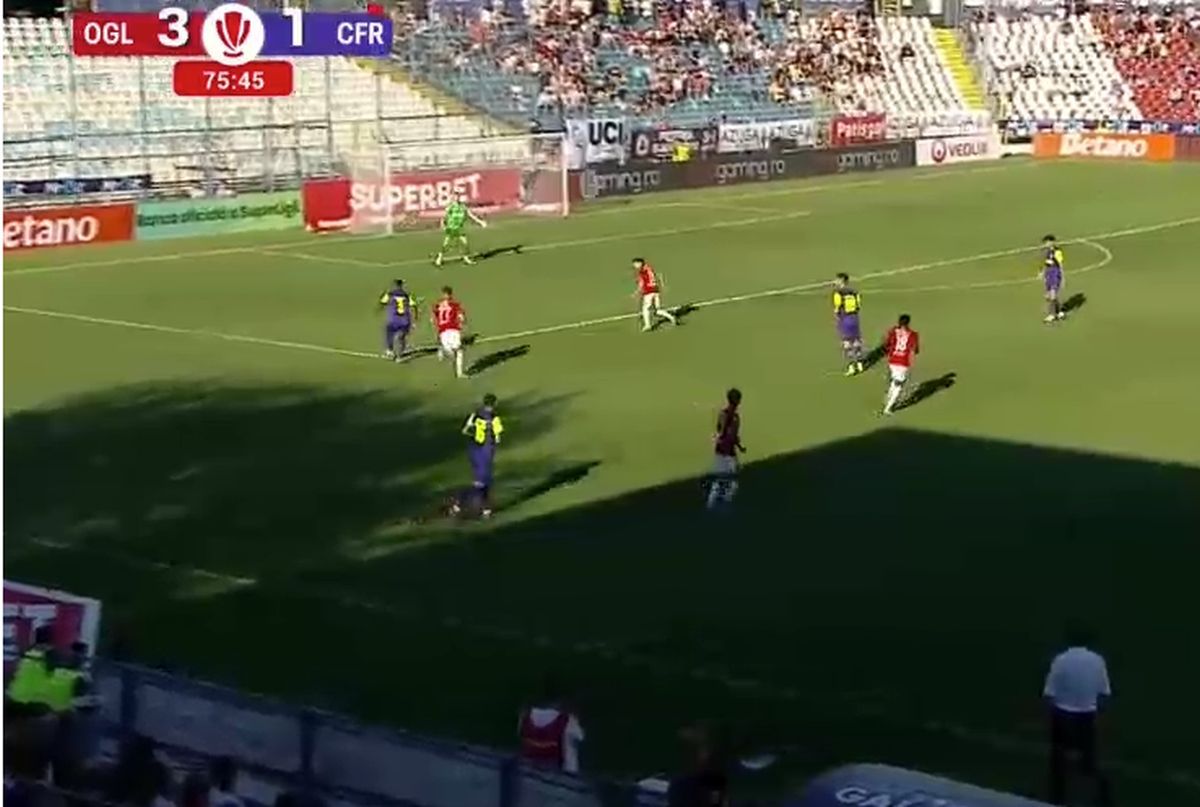 Oțelul Galați - CFR Cluj, gafă la golul de 4-1