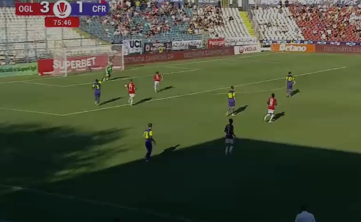 Oțelul Galați - CFR Cluj, gafă la golul de 4-1