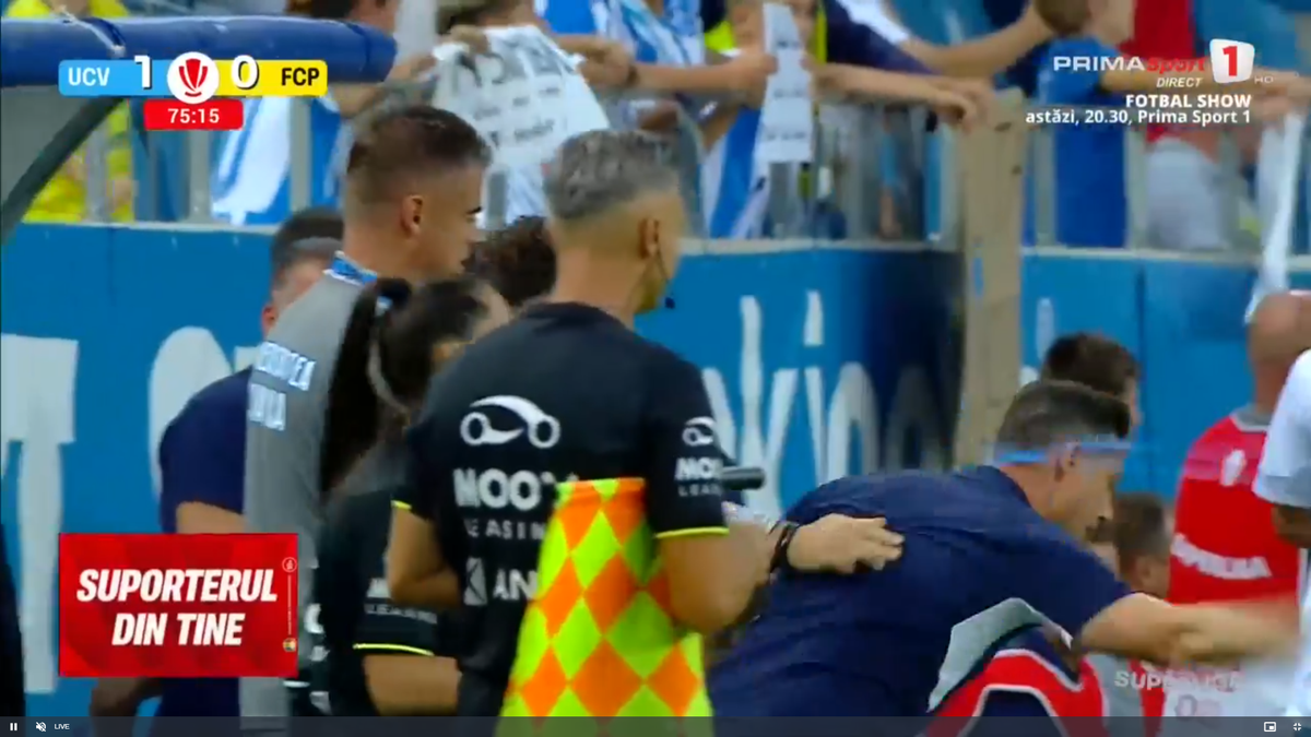 Mirel Rădoi, criză de nervi în Craiova - Petrolul » Momente uluitoare: a dat cu pumnii în banca de rezerve