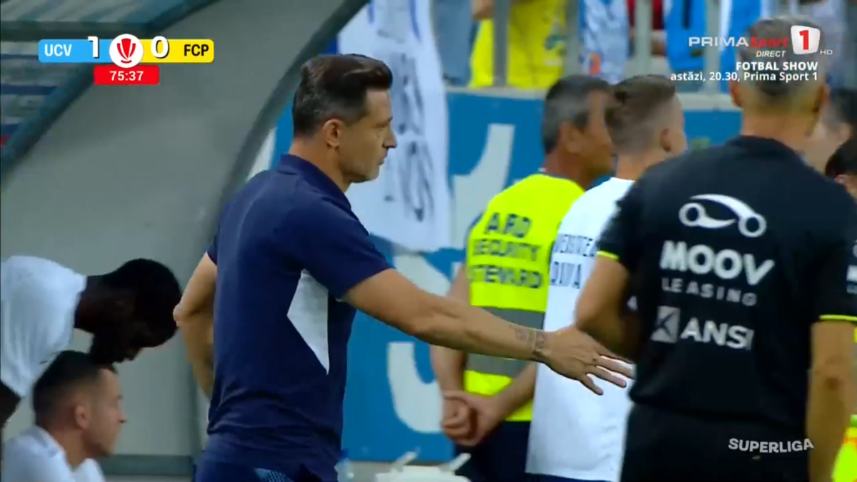 Mirel Rădoi s-a umplut de nervi în Universitatea Craiova - Petrolul Ploiești