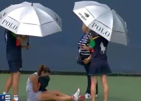 Abandon la US Open după doar 24 de minute » Și-a acoperit fața cu prosop și a izbucnit în plâns