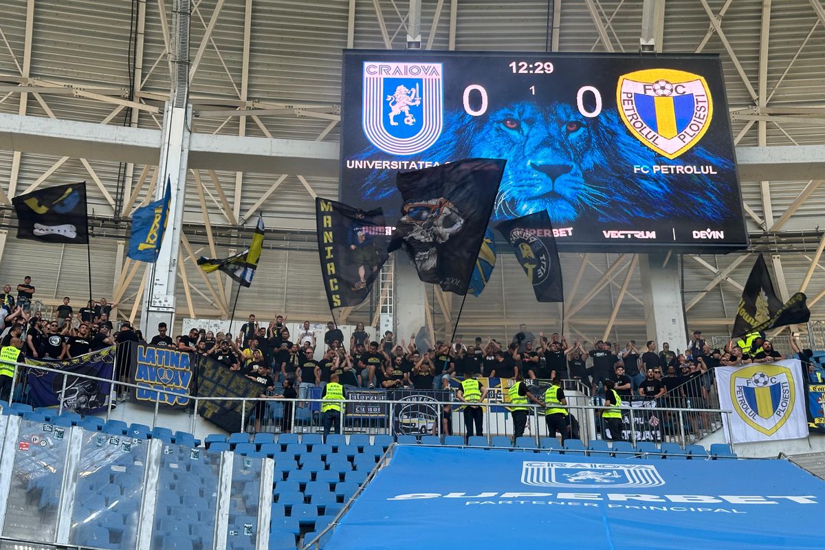 Momente ciudate la Universitatea Craiova - Petrolul: „Nu putem face un efort? Nu mai veniți în portocaliu, nu mai folosiți vuvuzele!”
