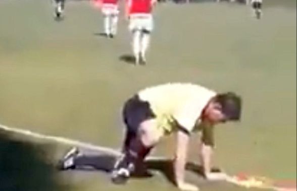 VIDEO Un arbitru a venit beat la meci și a căzut din picioare! Imaginile au devenit virale