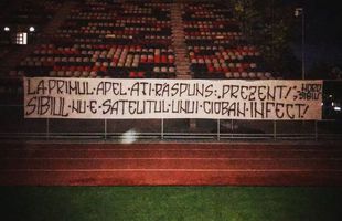 FCSB - LIBEREC 0-2. Fanii lui Hermannstadt, reacție violentă după afacerea cu FCSB! Ce banner au afișat la stadion