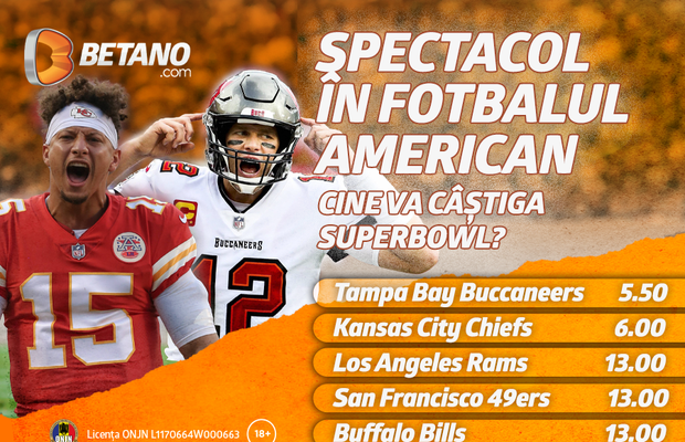 Spectacol la Cote Maxime în Fotbalul American! Ofertă unică de pariere pe Betano