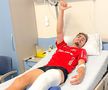 Dragoș Iancu pe patul de spital/ Sursa foto: Facebook @FC Hermannstadt