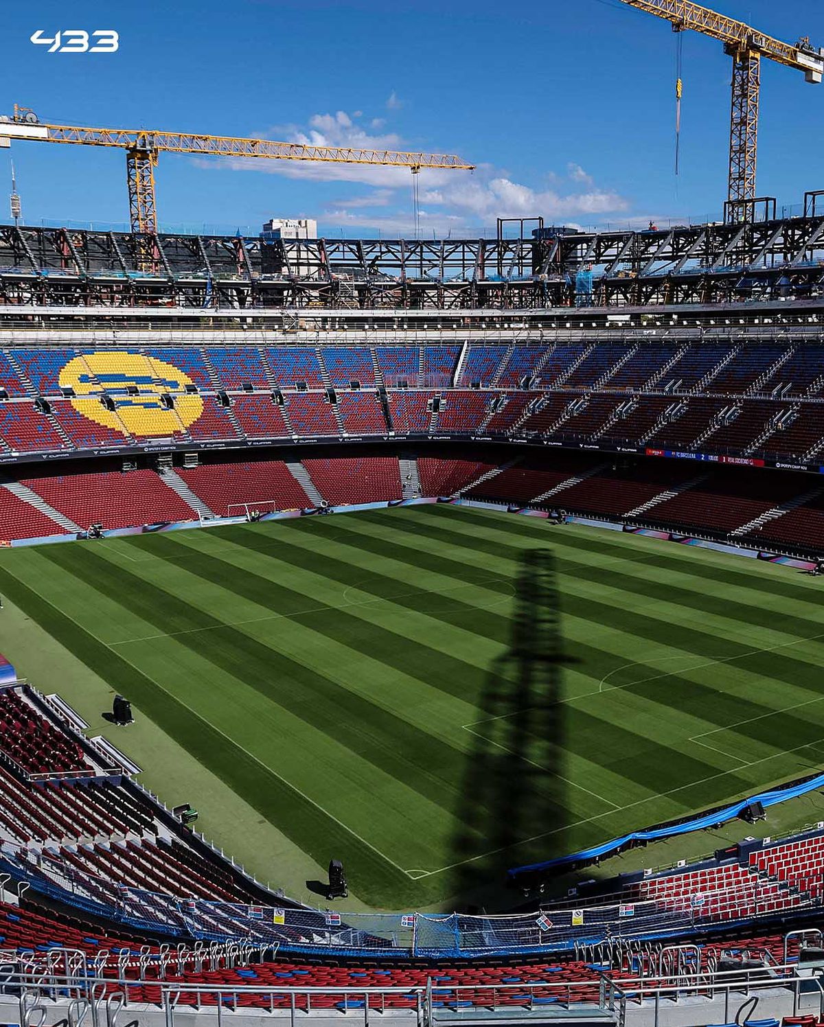 Cum arată Camp Nou după doi ani de lucrări. Foto: Instagram @433