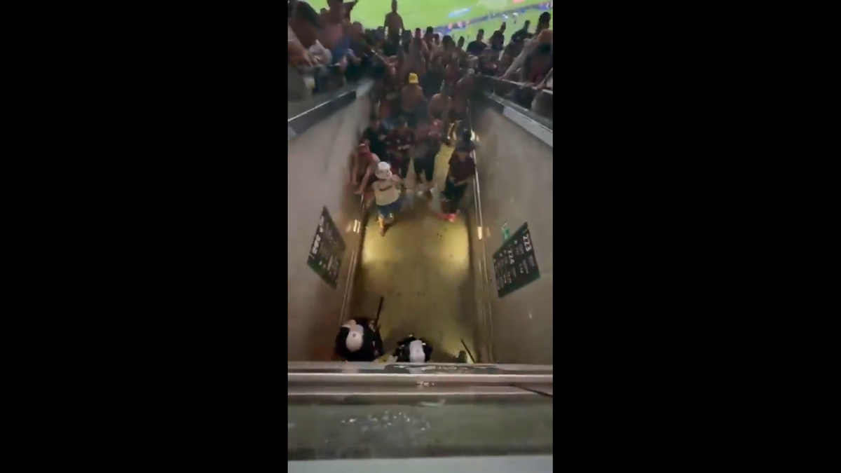 Scene înfiorătoare: bătaie generală în stadion! Suporteri căzuți, sufocați de gazele lacrimogene