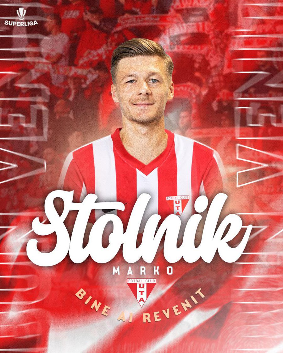 Marko Stolnik a revenit la UTA / foto: Facebook A revenit în Superliga după un an » Contract până în 2027